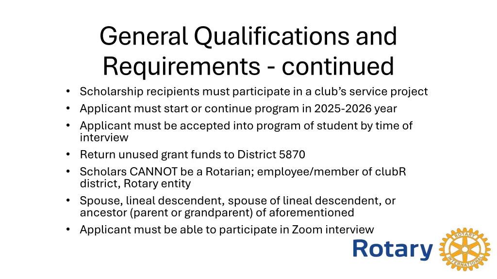 general qualifications and requirements continued 1