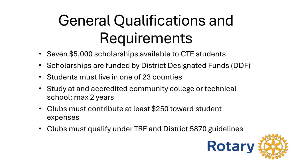 general qualifications and requirements seven