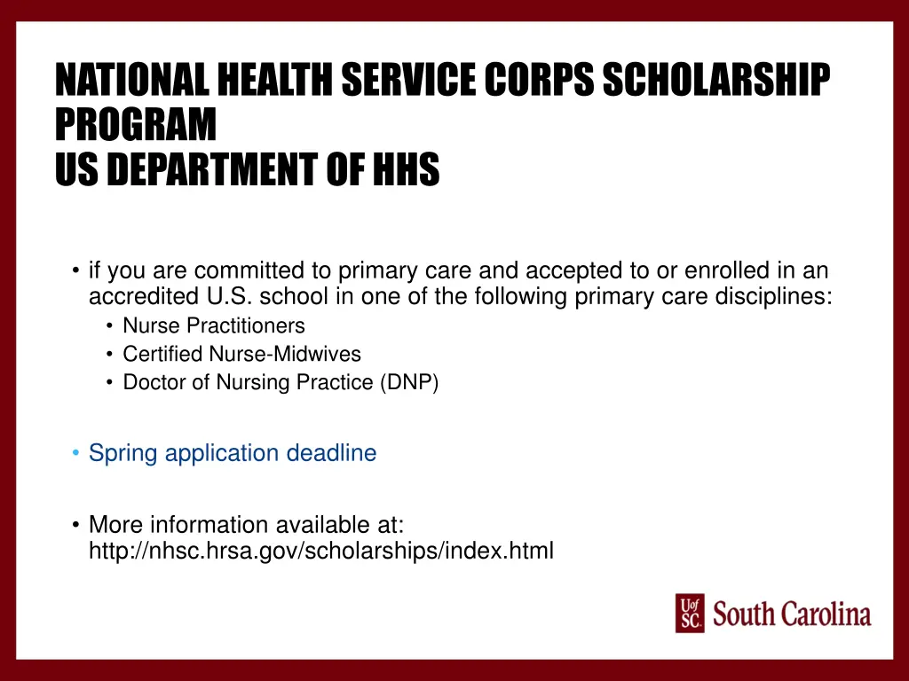 national health service corps scholarship program