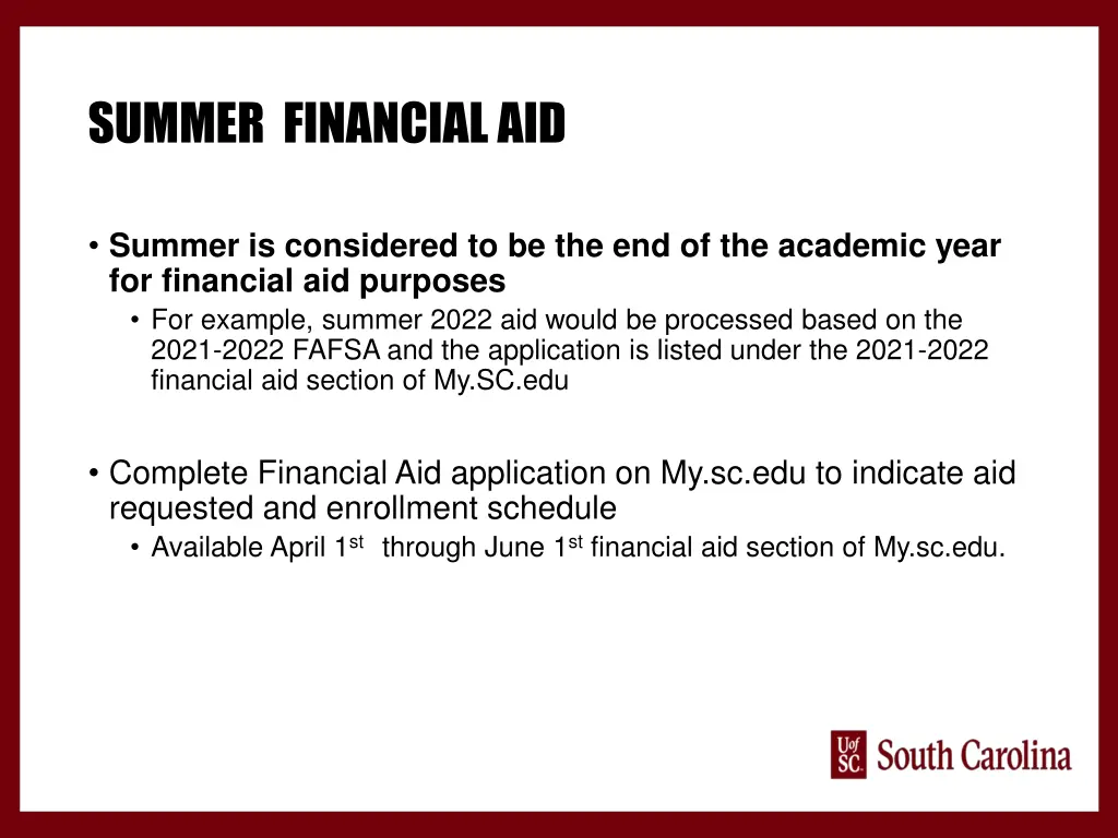 summer financial aid 1