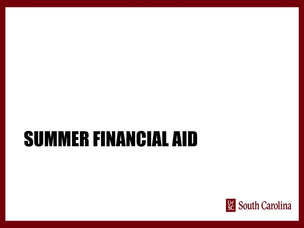 summer financial aid