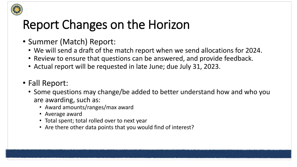 report changes on the horizon report changes