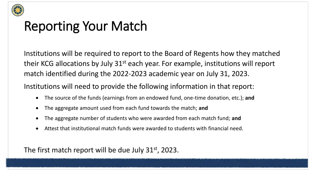 reporting your match reporting your match