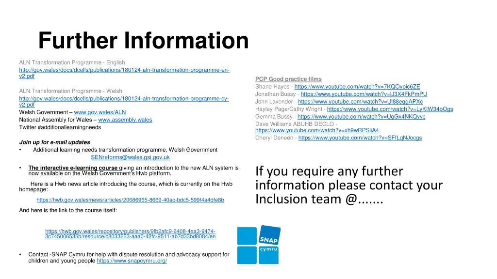 further information