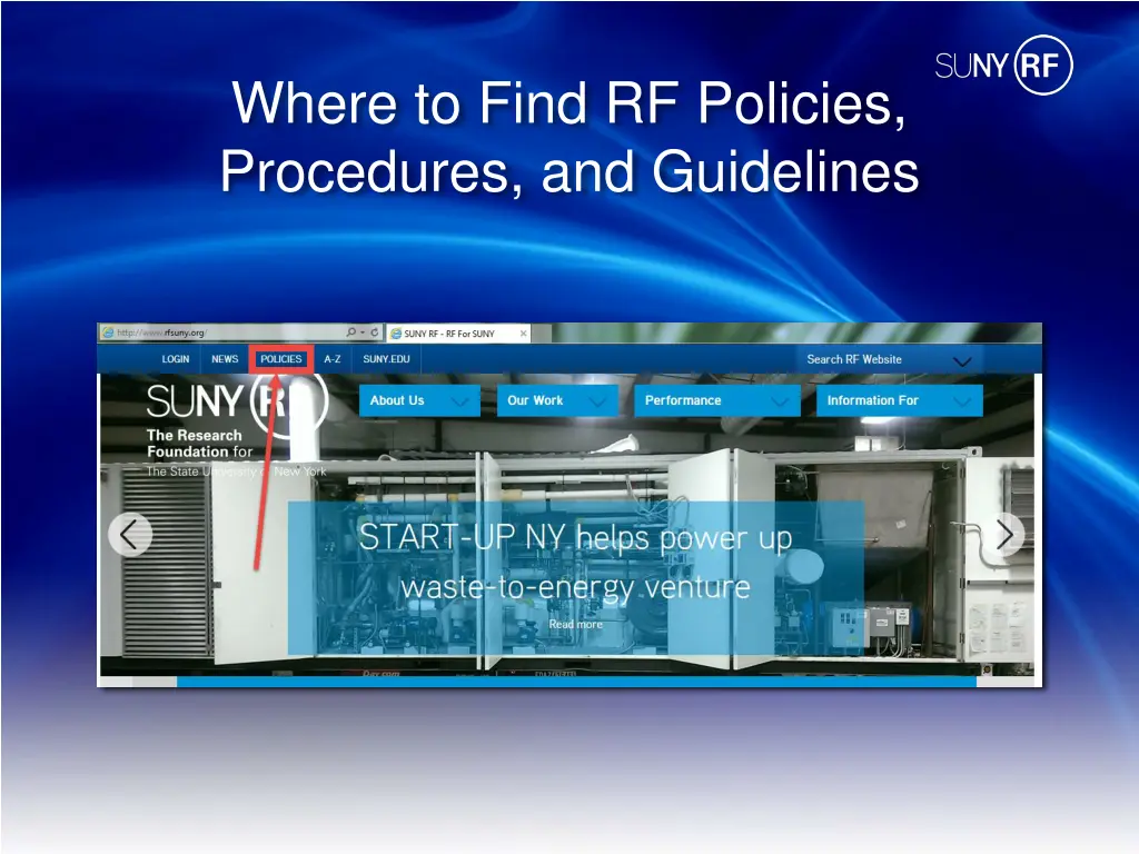 where to find rf policies procedures