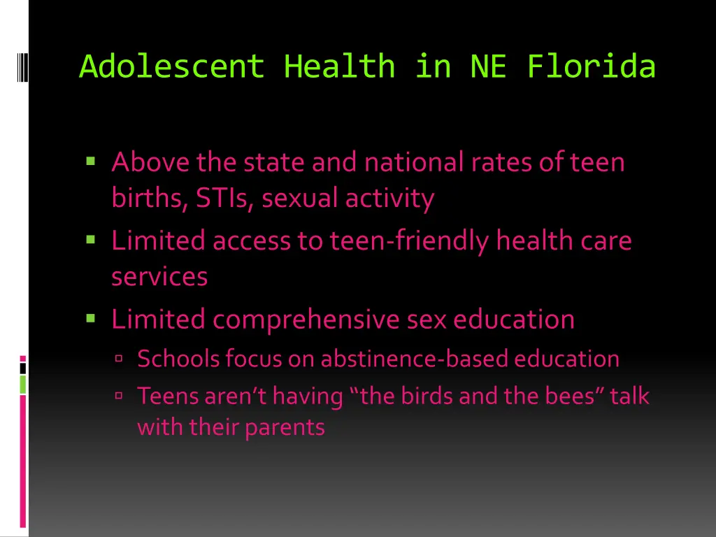 adolescent health in ne florida