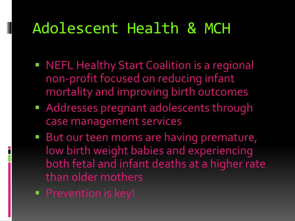 adolescent health mch