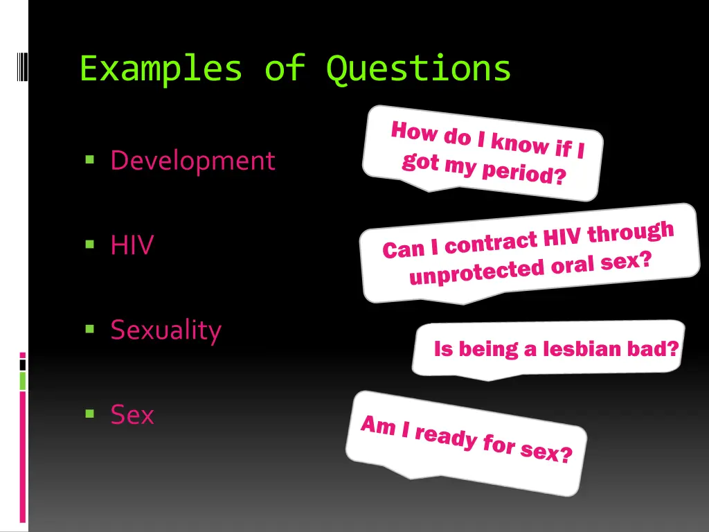 examples of questions