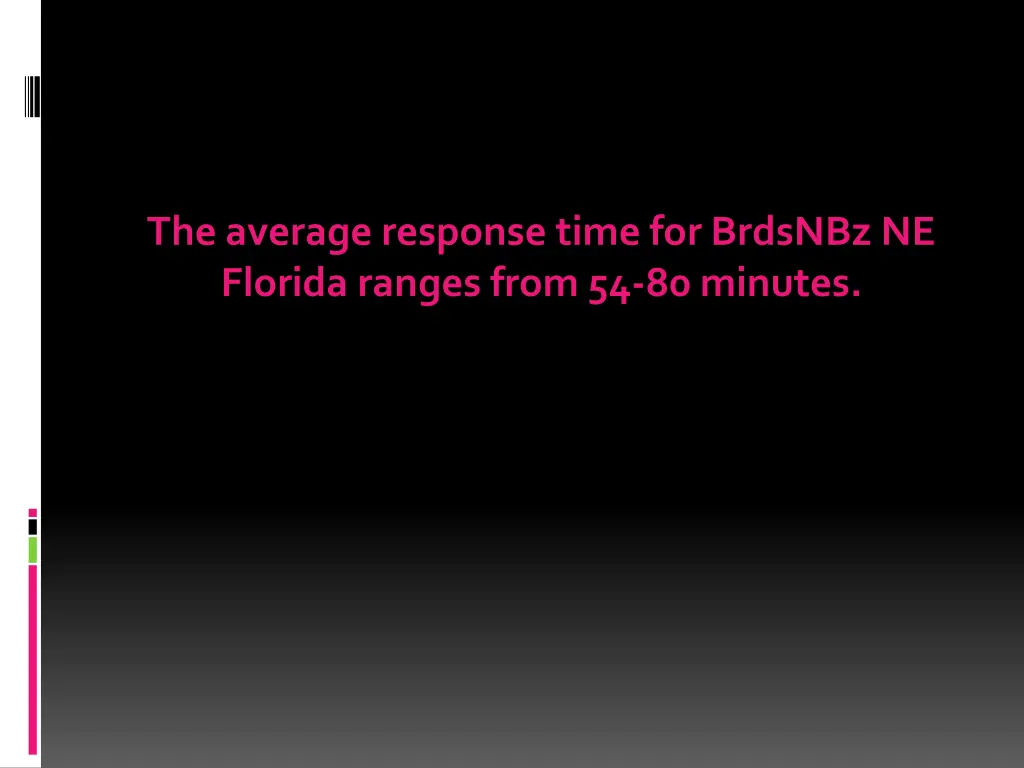 the average response time for brdsnbz ne florida