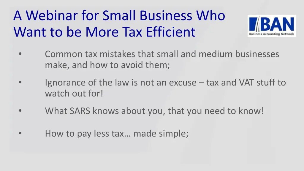 a webinar for small business who want to be more 1