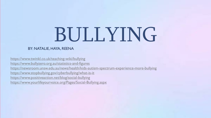 bullying by natalie haya reena