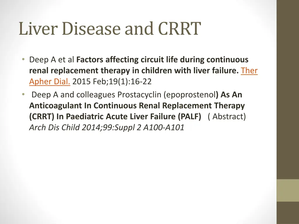 liver disease and crrt