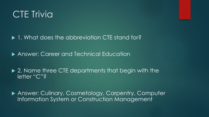 cte trivia