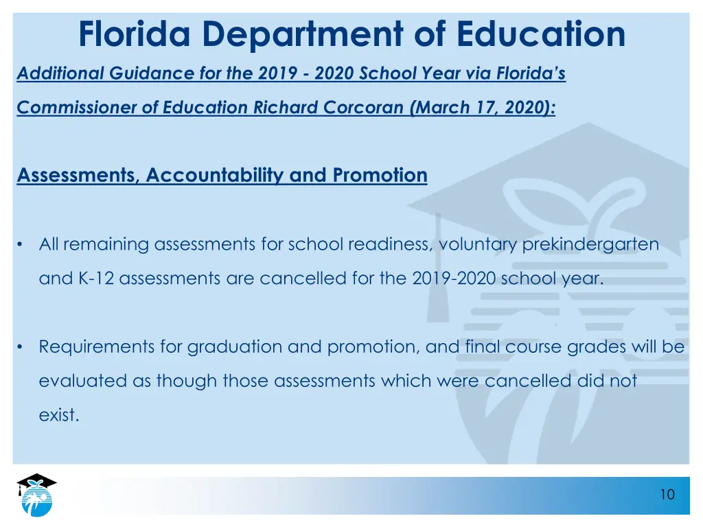 florida department of education additional