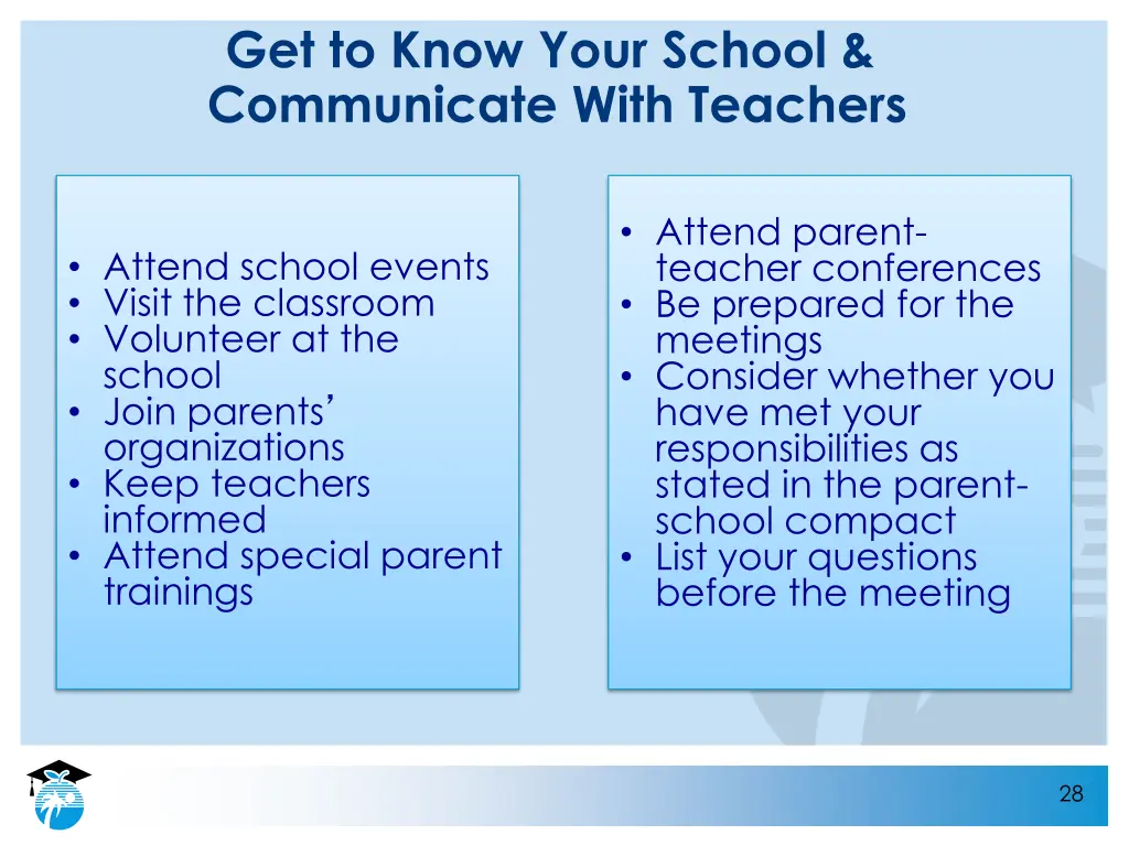 get to know your school communicate with teachers