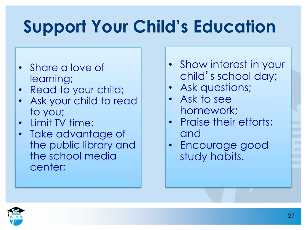 support your child s education