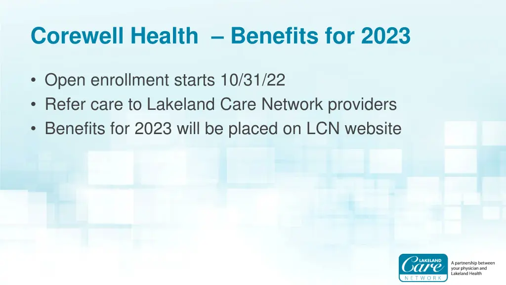 corewell health benefits for 2023