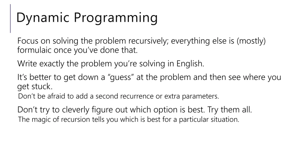 dynamic programming