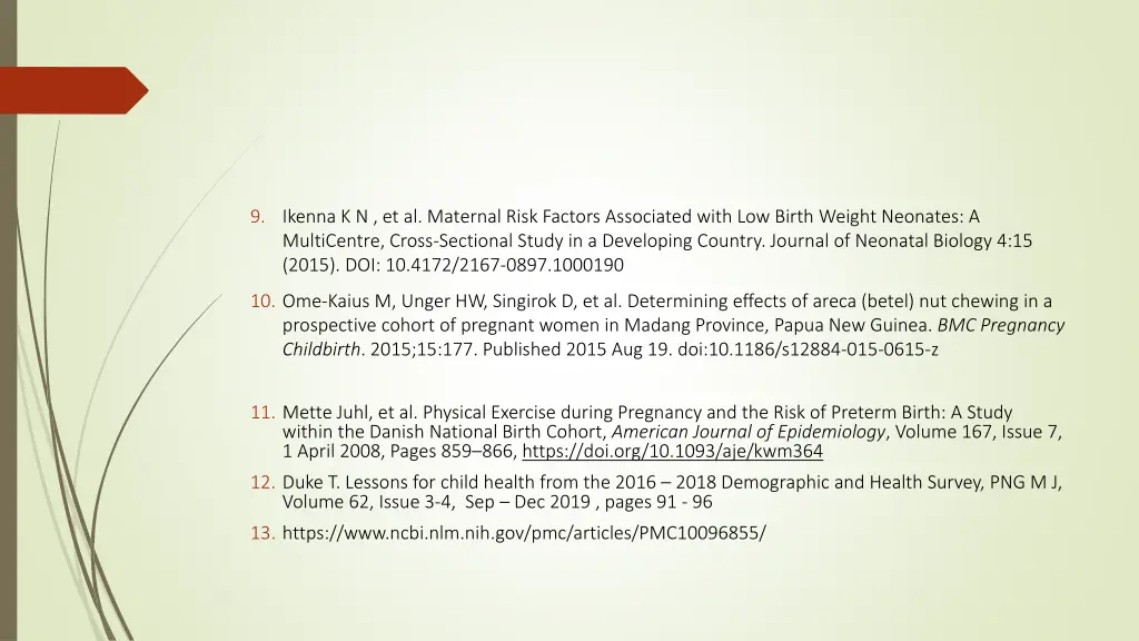 9 ikenna k n et al maternal risk factors