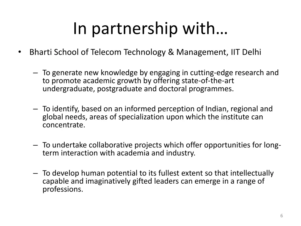 in partnership with