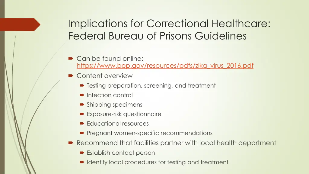 implications for correctional healthcare federal