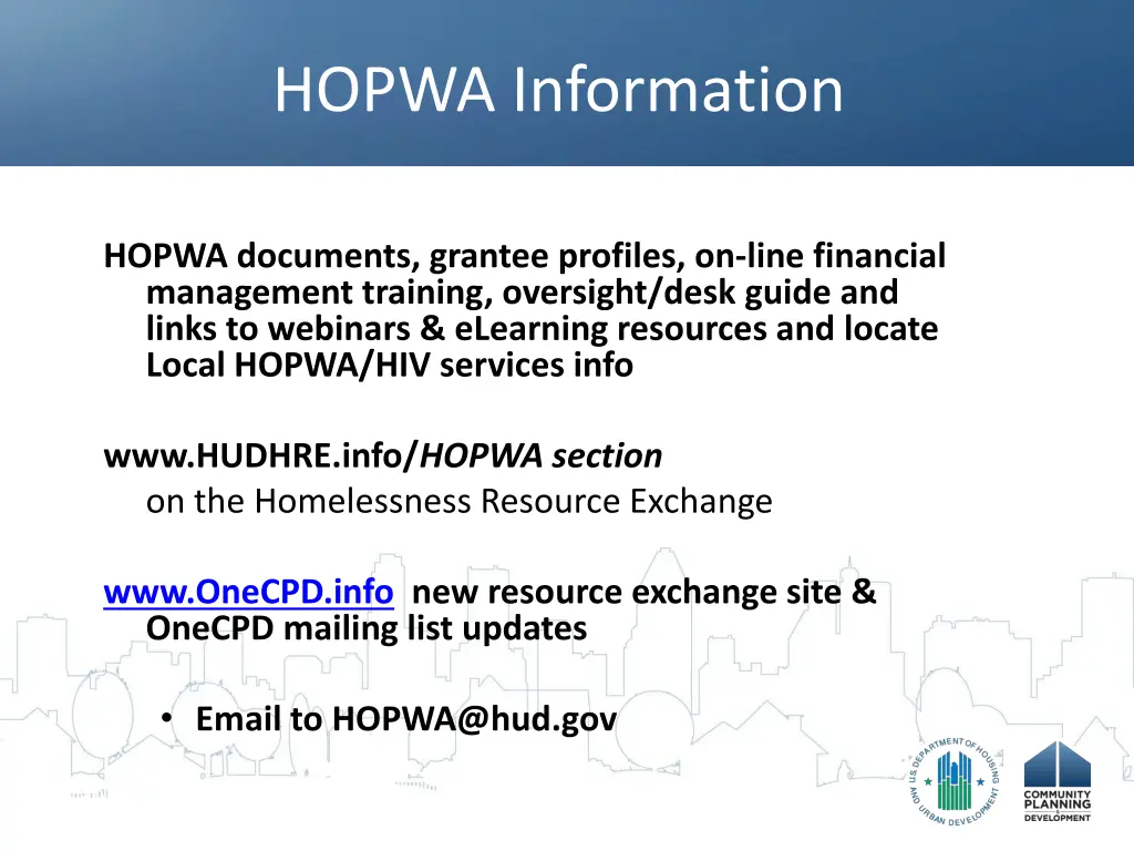 hopwa information