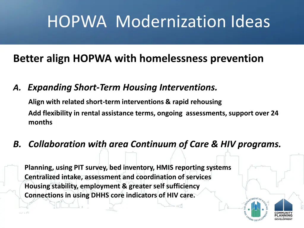 hopwa modernization ideas