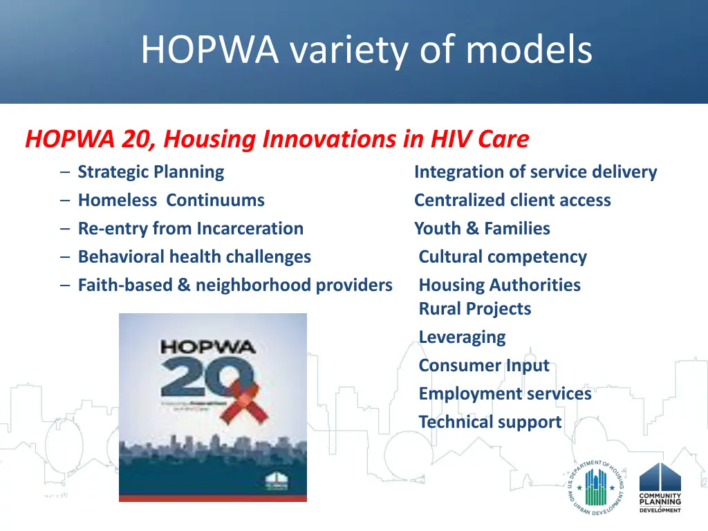hopwa variety of models