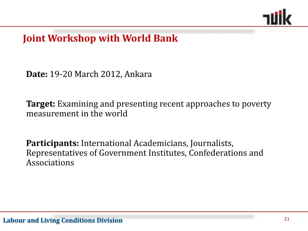 joint workshop with world bank