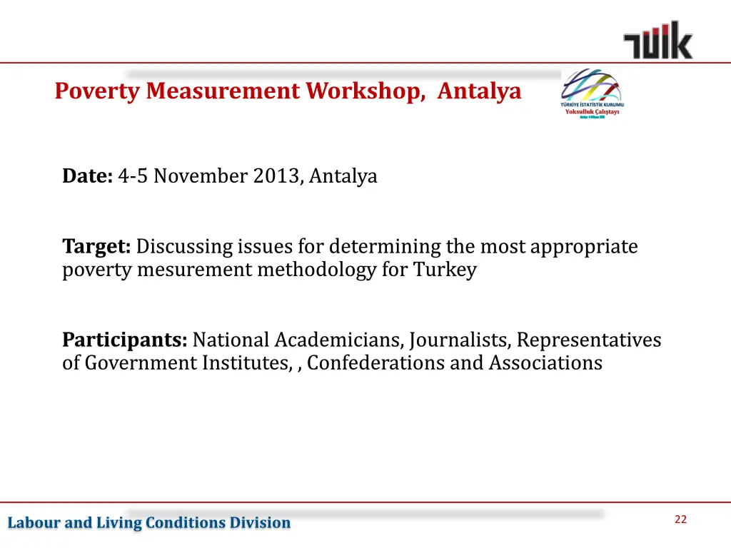 poverty measurement workshop antalya