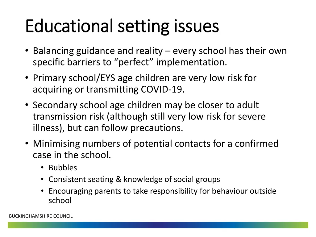 educational setting issues educational setting