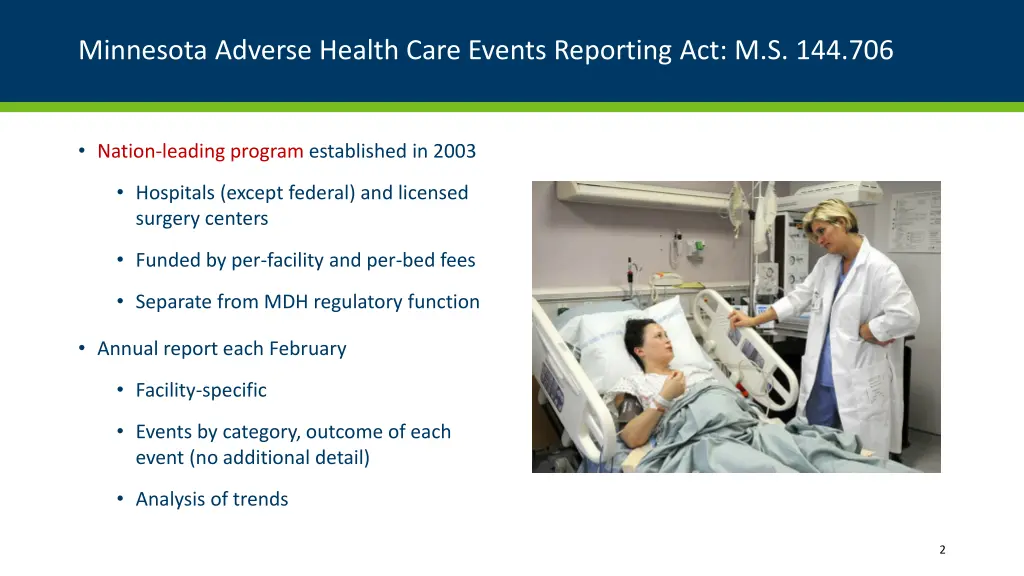 minnesota adverse health care events reporting