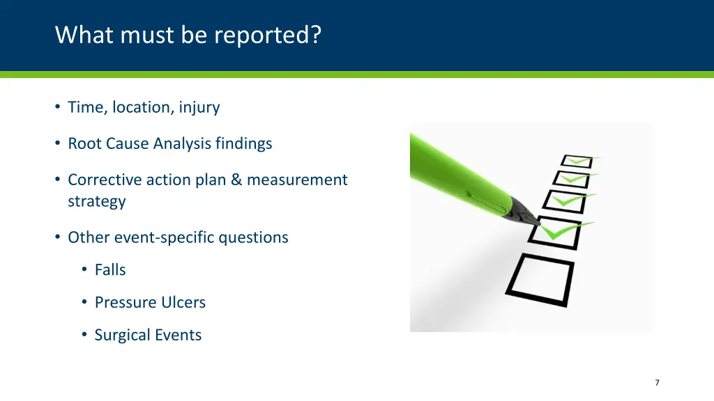 what must be reported