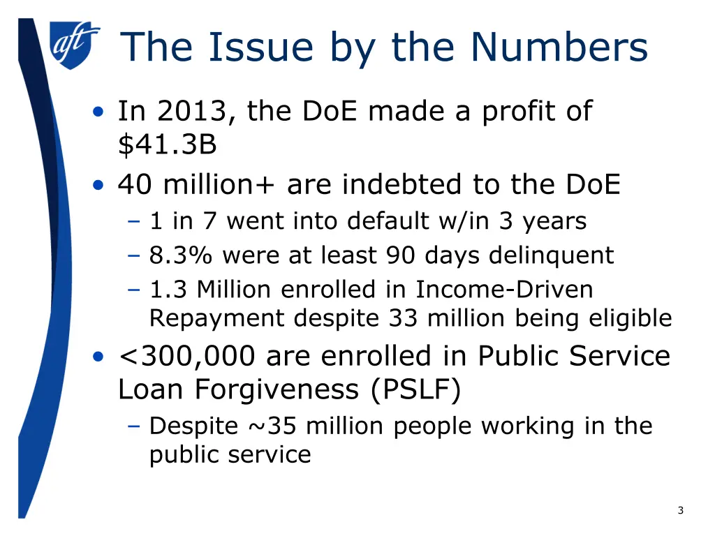 the issue by the numbers
