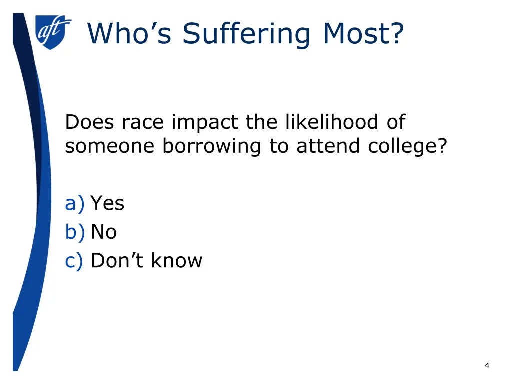 who s suffering most