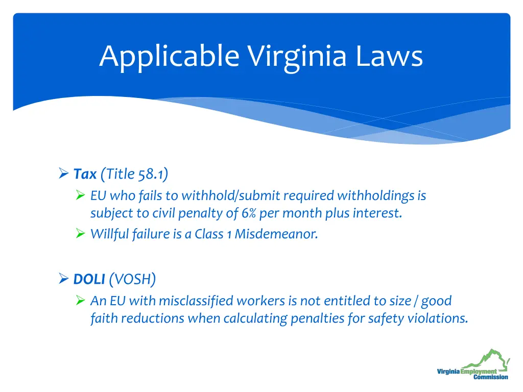 applicable virginia laws 3