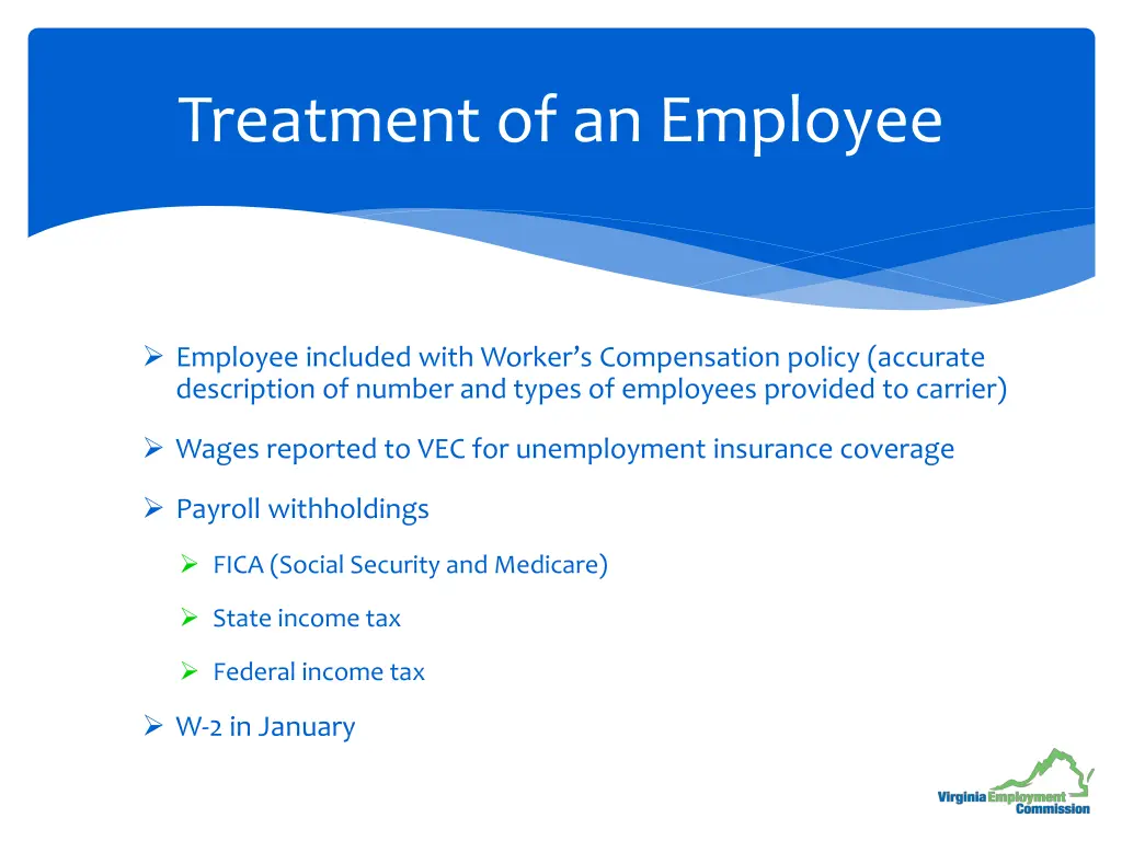 treatment of an employee 1