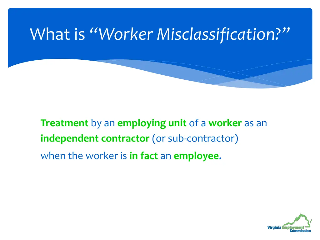 what is worker misclassification