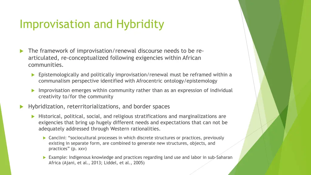 improvisation and hybridity