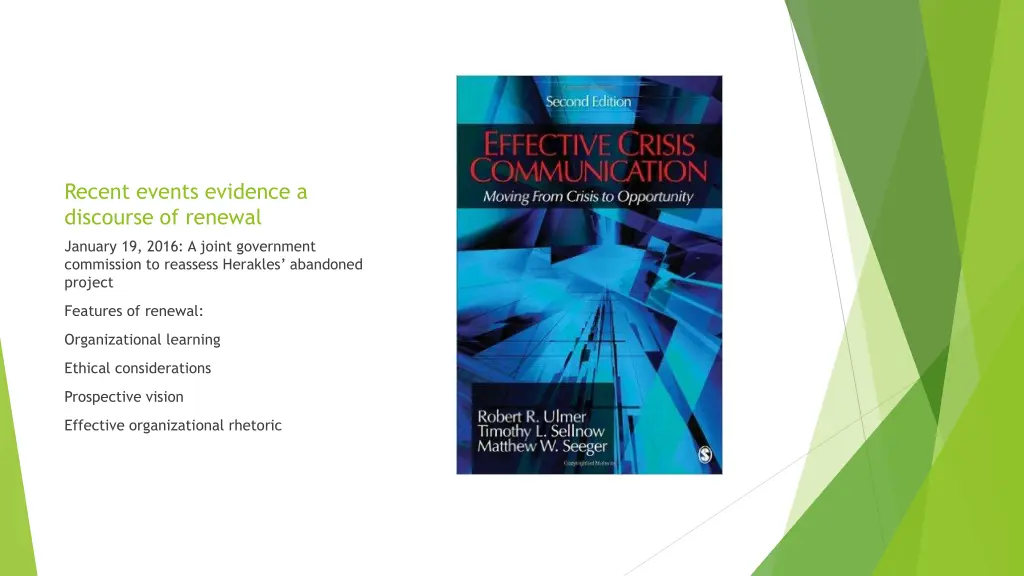 recent events evidence a discourse of renewal