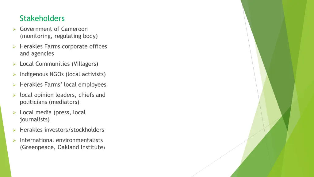 stakeholders