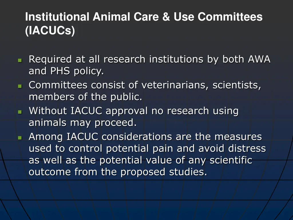 institutional animal care use committees iacucs