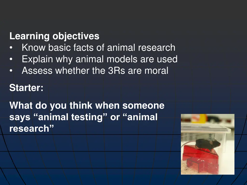 learning objectives know basic facts of animal