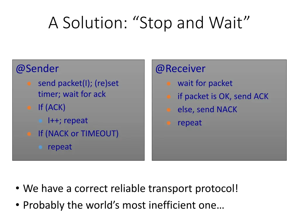 a solution stop and wait