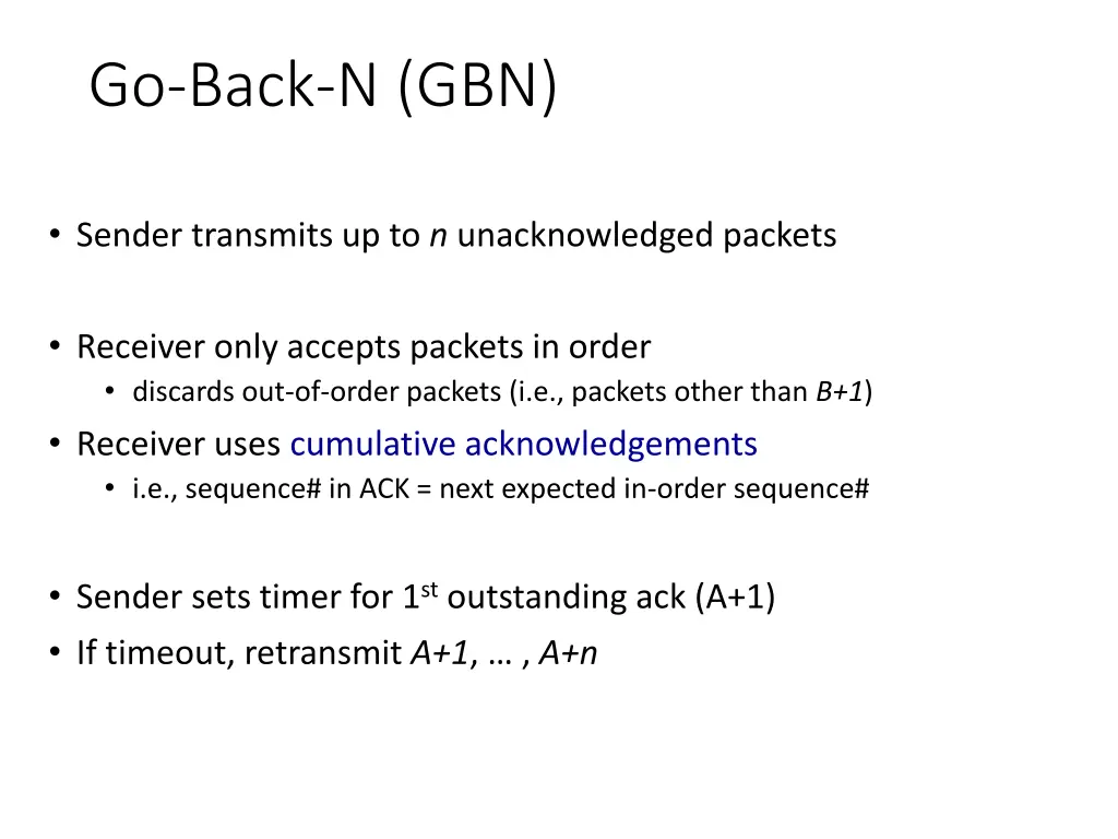 go back n gbn