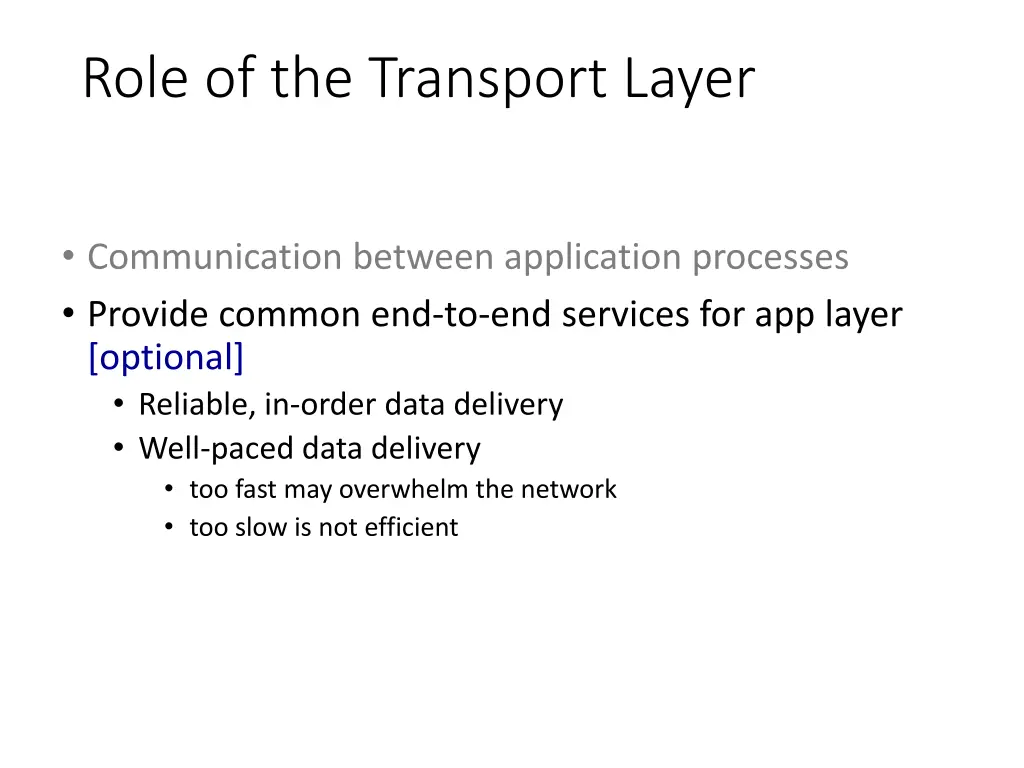 role of the transport layer 1