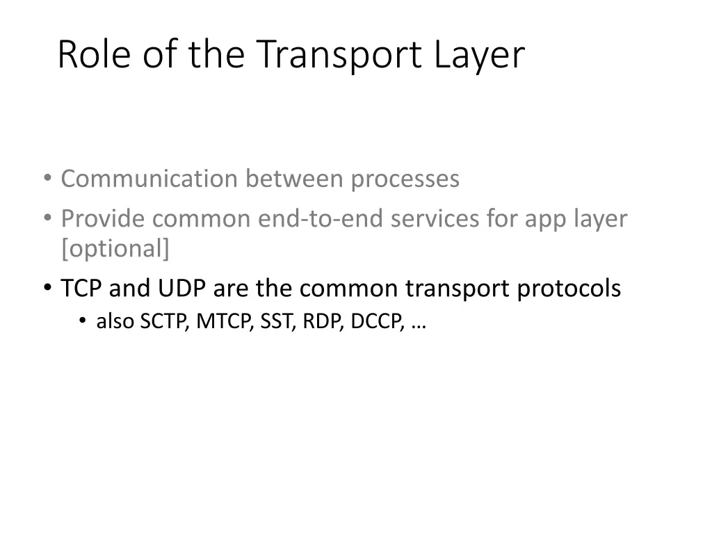role of the transport layer 2