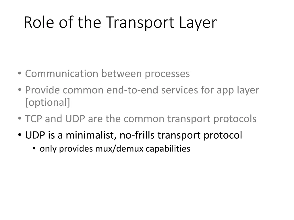 role of the transport layer 3