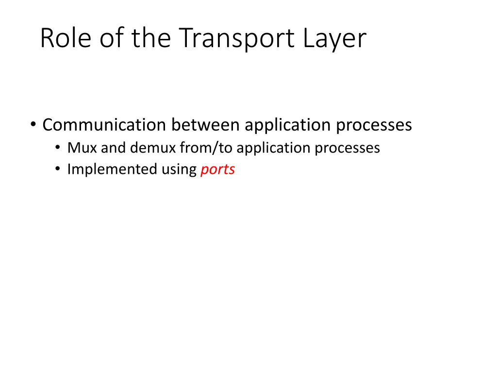 role of the transport layer