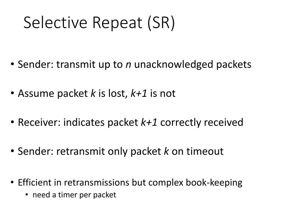 selective repeat sr